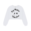Dog Mother, Wine Lover Cropped Top Long sleeve