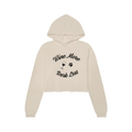 Wine More, Bark Less Dog Mom Cropped Fleece Hoodie
