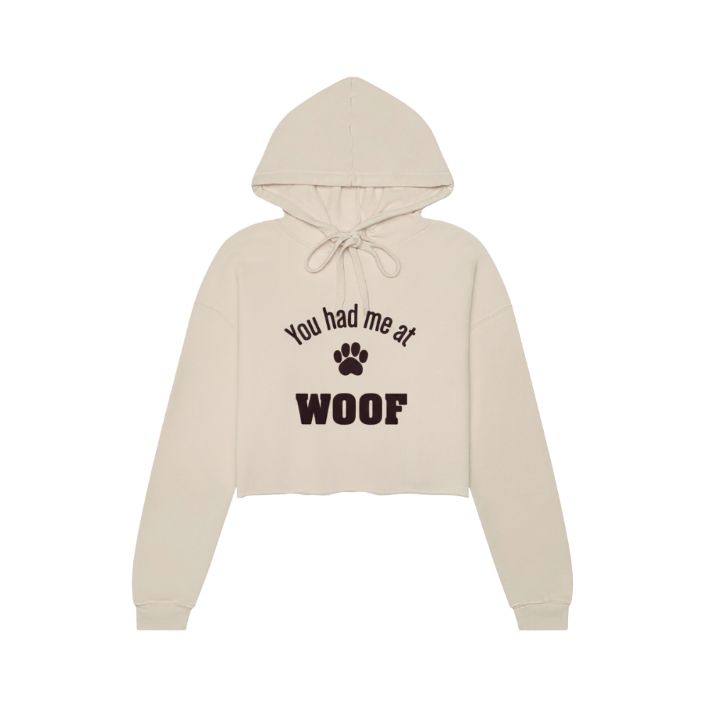 You had me at Woof (Women's Cropped Fleece Hoodie)