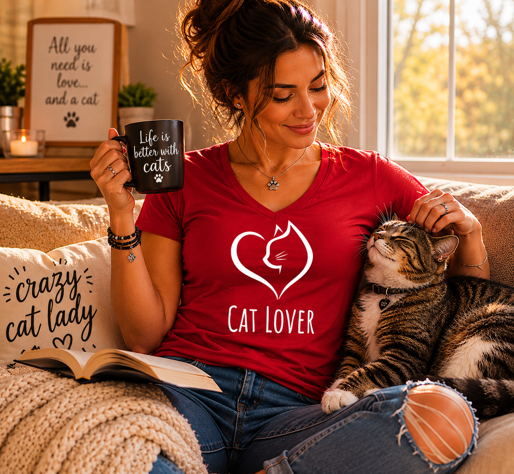 Cat Lover Women’s V-Neck T-Shirt